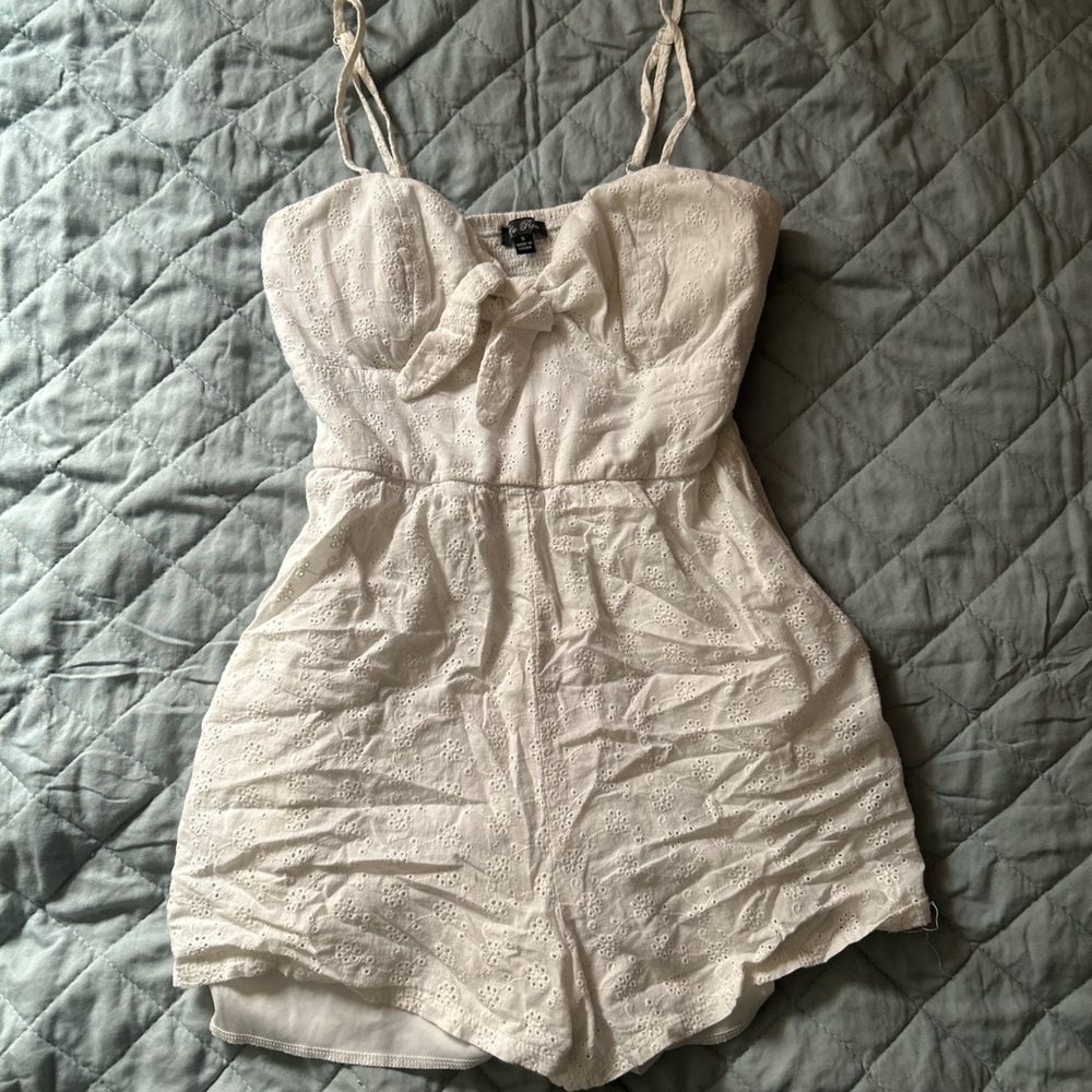 Lily Rose Cream Eyelet Top with Bow
